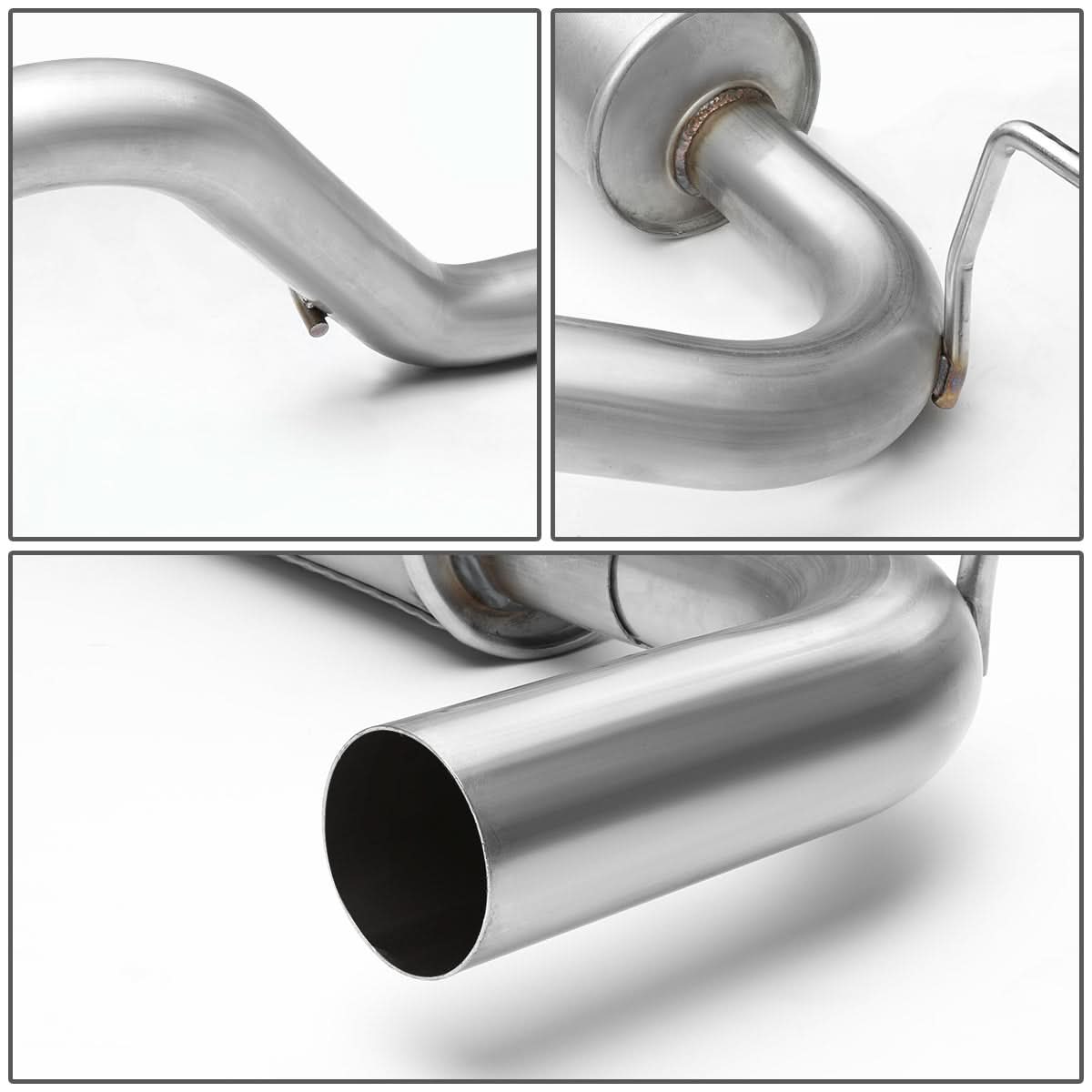 2007-2011 Jeep Wrangler 4DR Single Tip Catback Exhaust - Stainless Steel