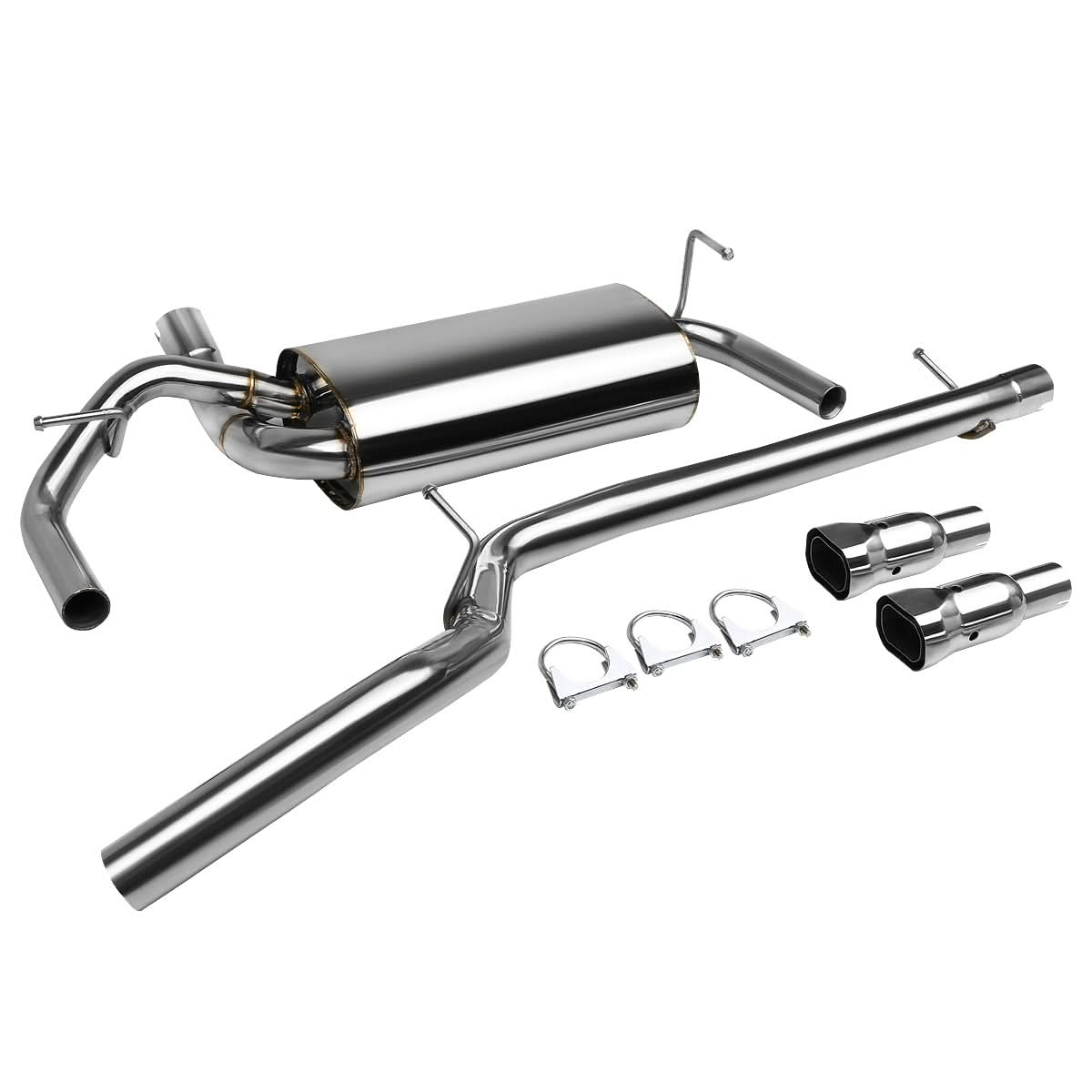 2007-2016 Jeep Wrangler 2DR Catback Exhaust System Stainless Steel