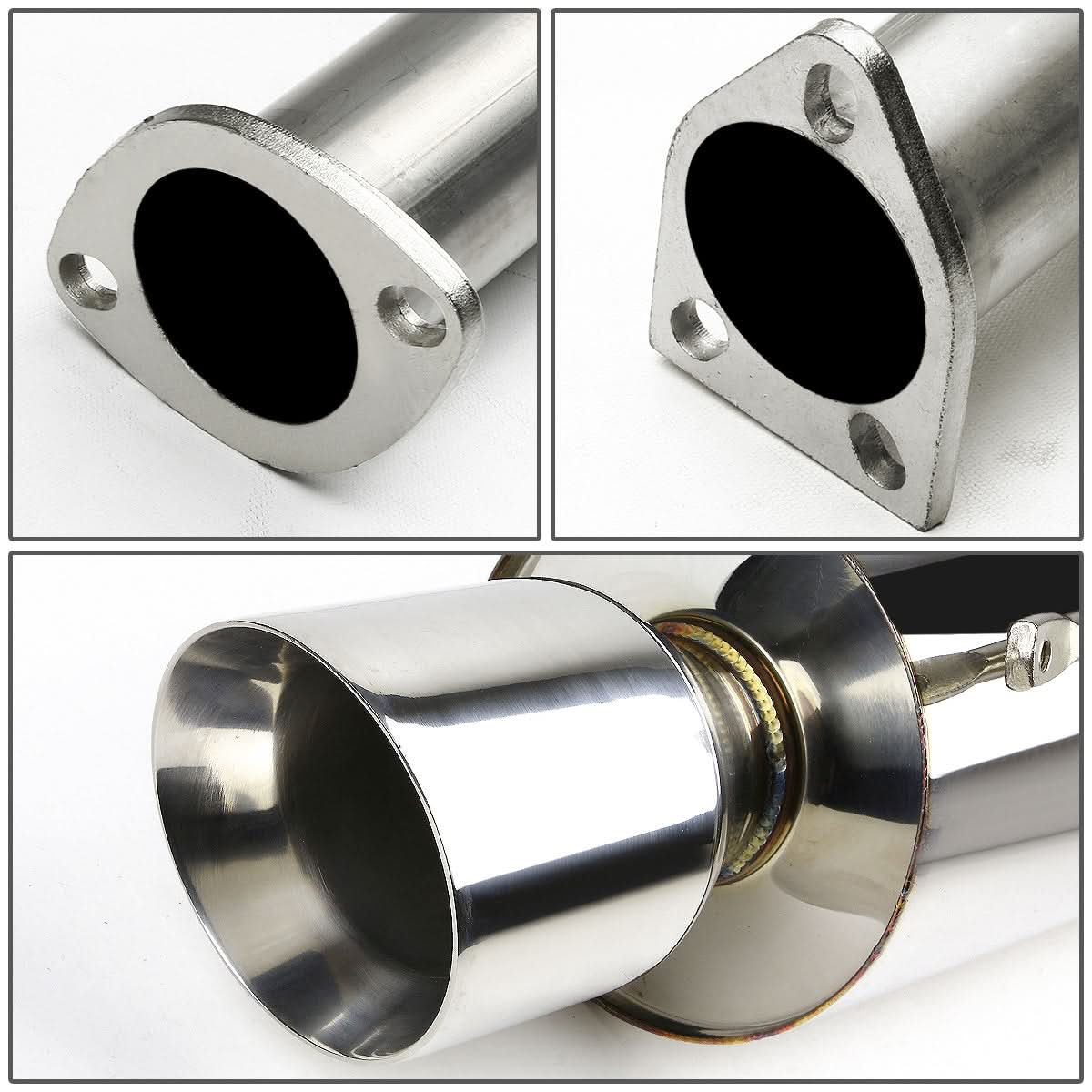 2000-2005 Mitsubishi Eclipse Catback Exhaust Single Rolled Tip Stainless