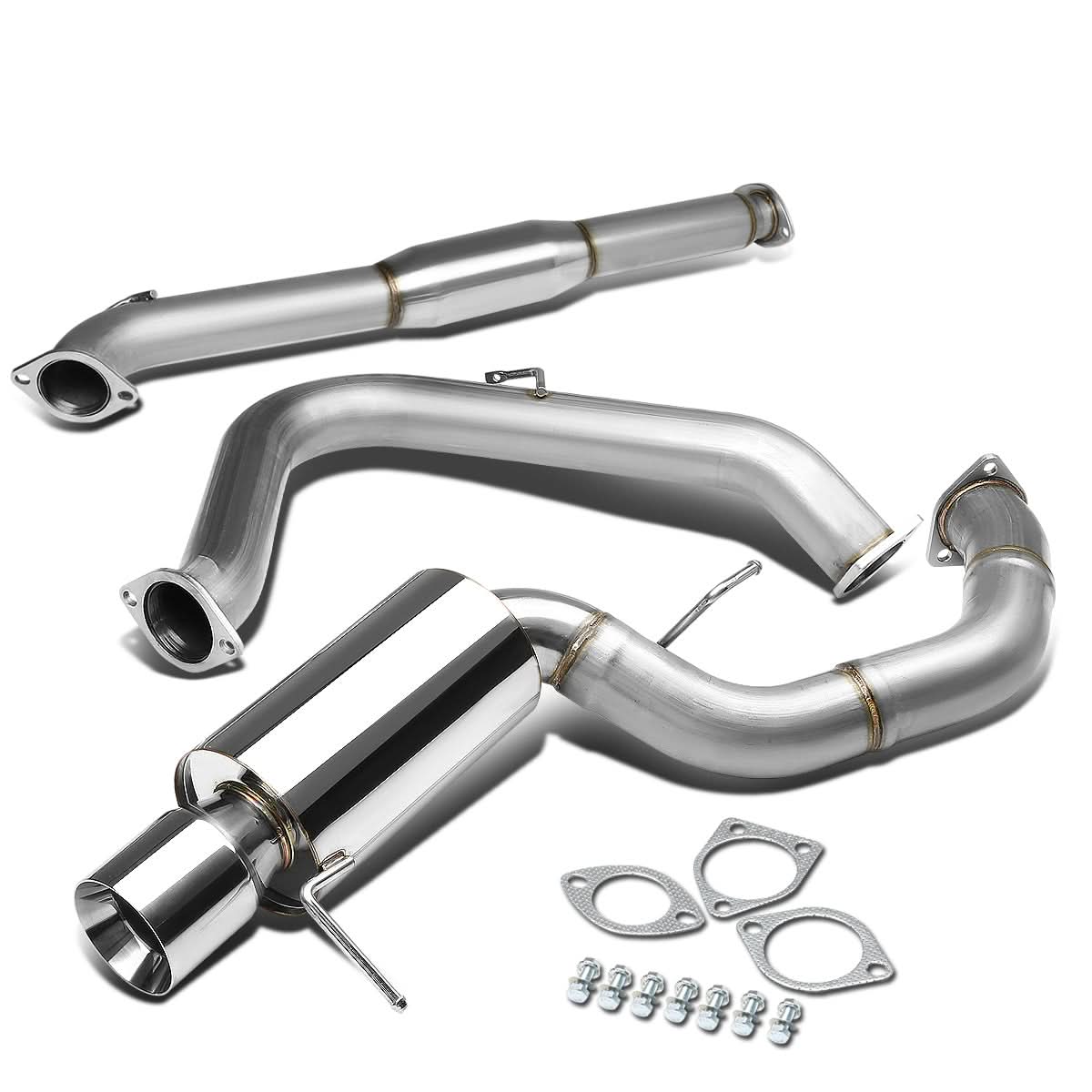 2000-2005 Mitsubishi Eclipse Single Rolled Tip Catback Exhaust Stainless Steel