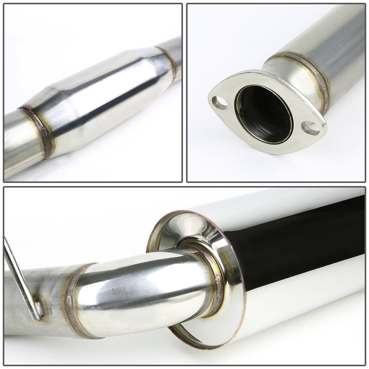 2000-2005 Mitsubishi Eclipse Single Rolled Tip Catback Exhaust Stainless Steel