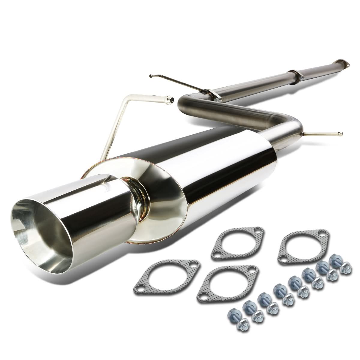 06-12 Mitsubishi Eclipse Single Rolled Tip Catback Exhaust Stainless Steel