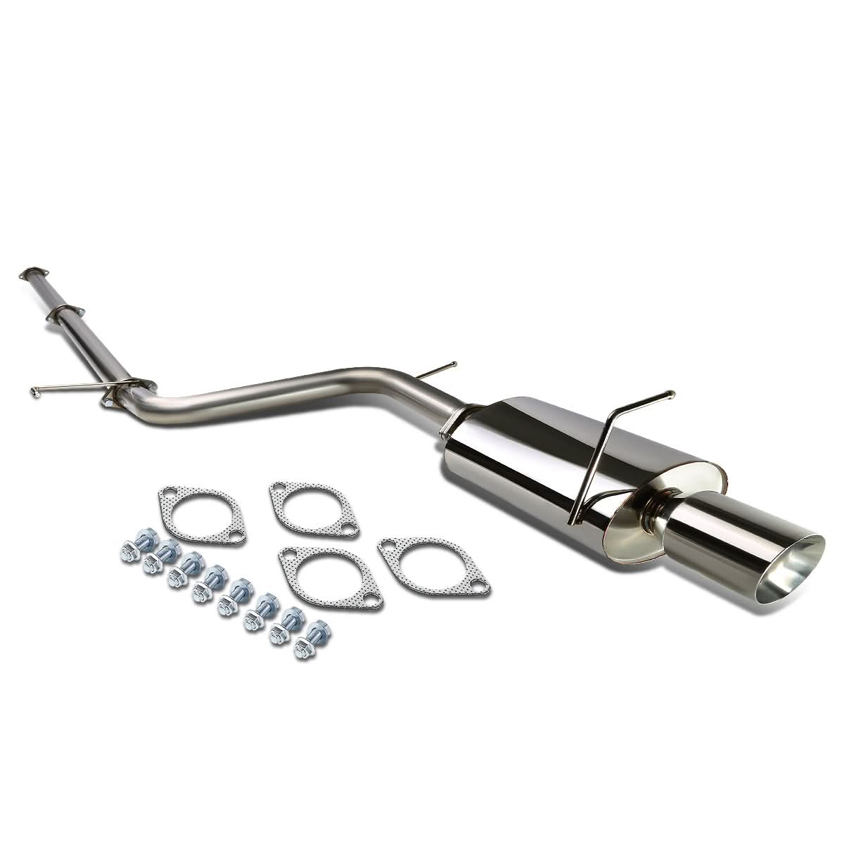06-12 Mitsubishi Eclipse Single Rolled Tip Catback Exhaust Stainless Steel