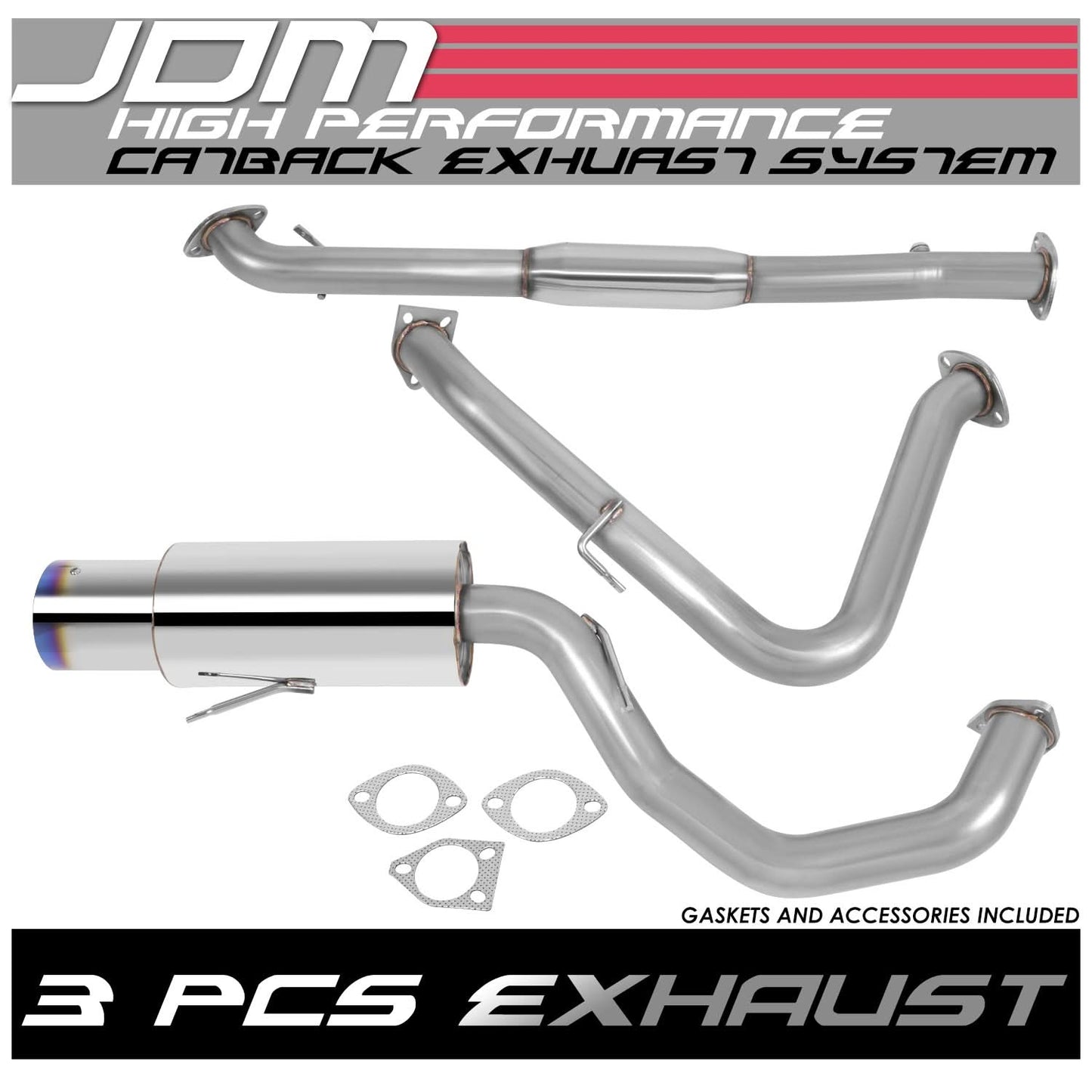 1995-1999 Mitsubishi Eclipse Non Turbo Catback Exhaust Stainless Steel