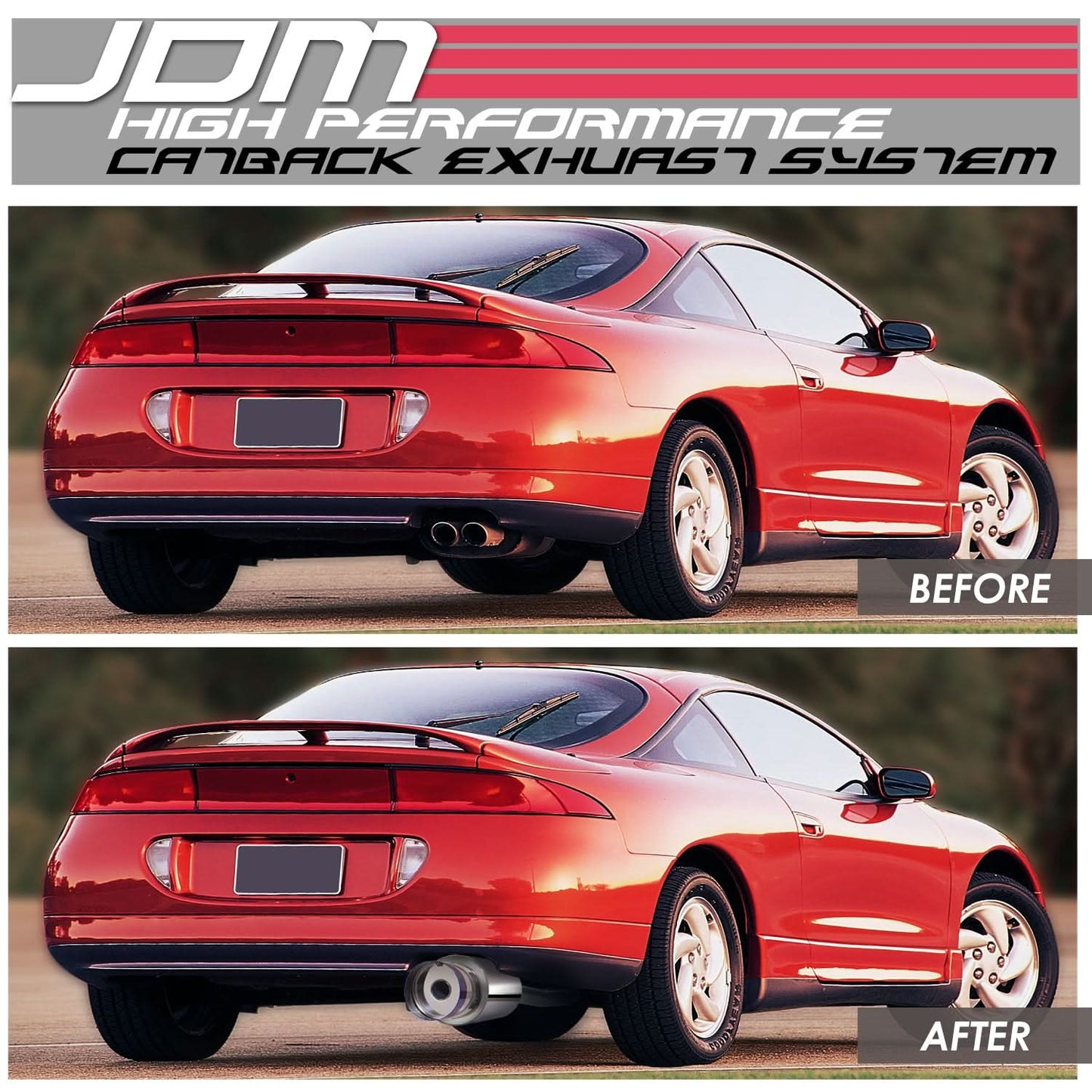 1995-1999 Mitsubishi Eclipse Non Turbo Catback Exhaust Stainless Steel