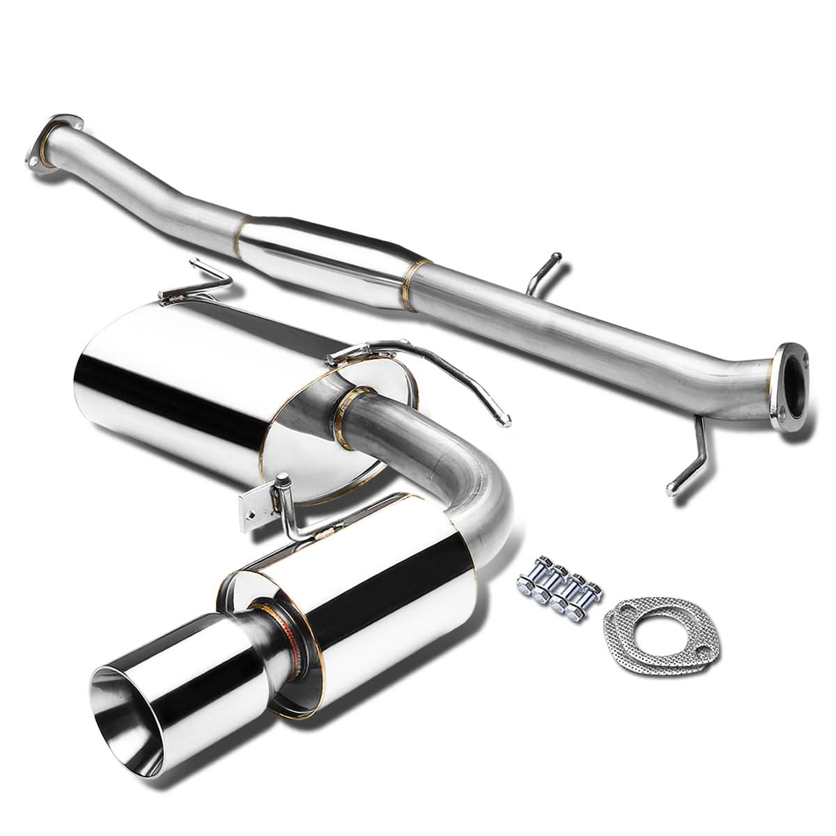 90-97 Mazda Miata Single Rolled Tip Catback Exhaust - Stainless Steel