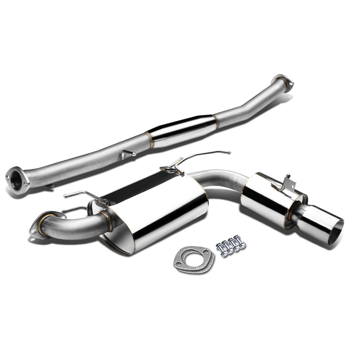 90-97 Mazda Miata Single Rolled Tip Catback Exhaust - Stainless Steel