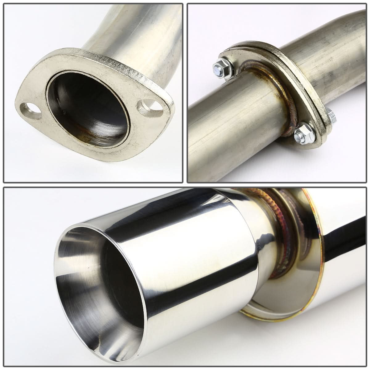 90-97 Mazda Miata Single Rolled Tip Catback Exhaust - Stainless Steel
