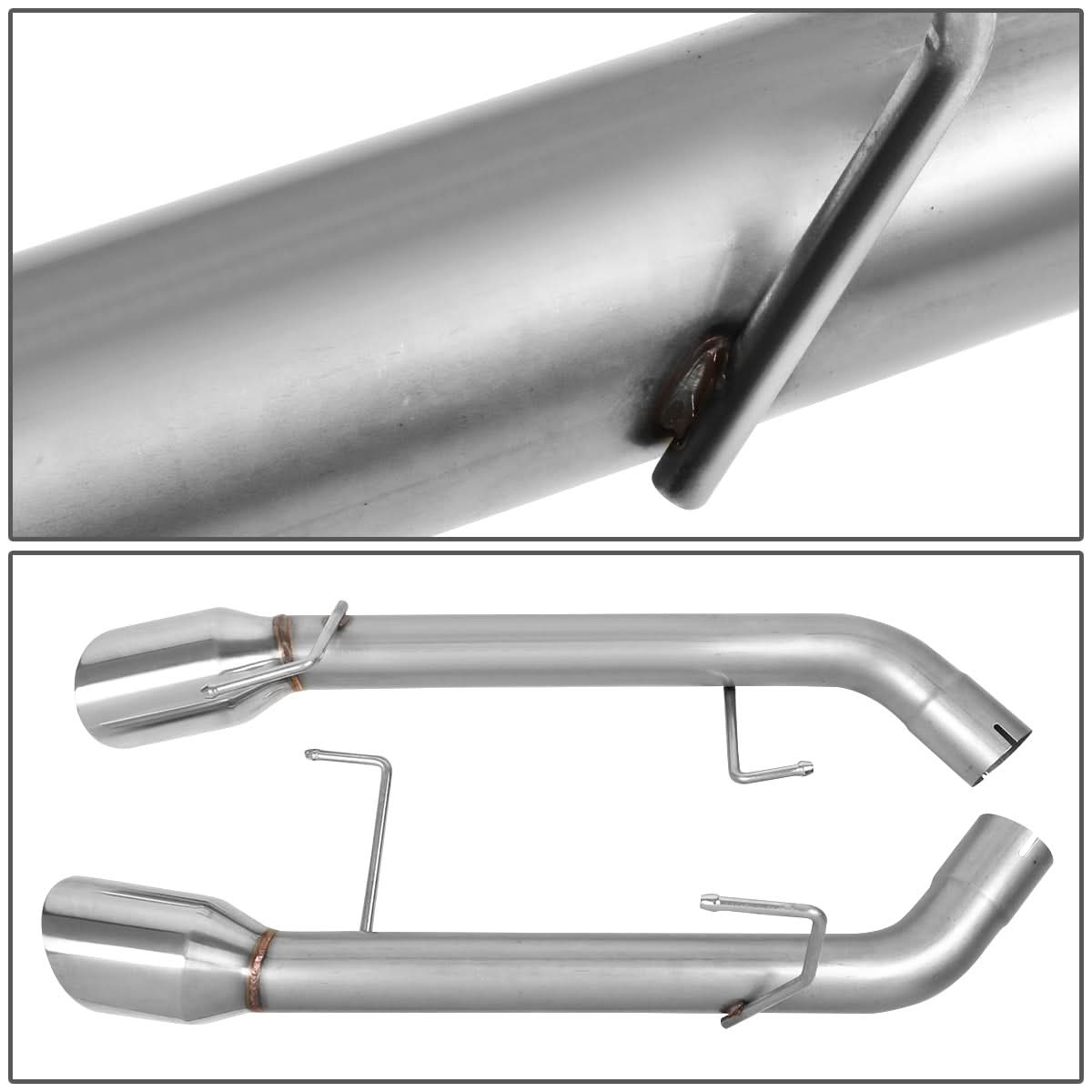 2005-2010 Ford Mustang Axleback Exhaust Dual Rolled Tip Stainless Steel