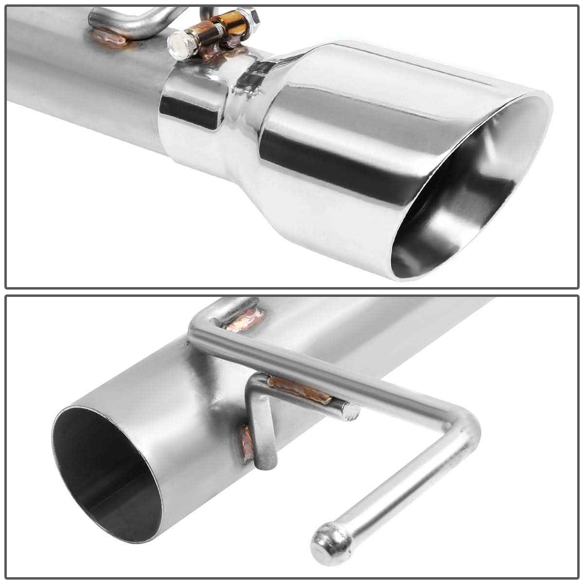 2015-2017 Ford Mustang 5.0L Axleback Exhaust Dual Rolled Tip Stainless Steel