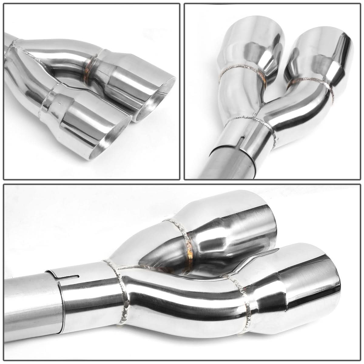 2009-2013 GMC Yukon Denali Quad Tip Axleback Exhaust Stainless Steel