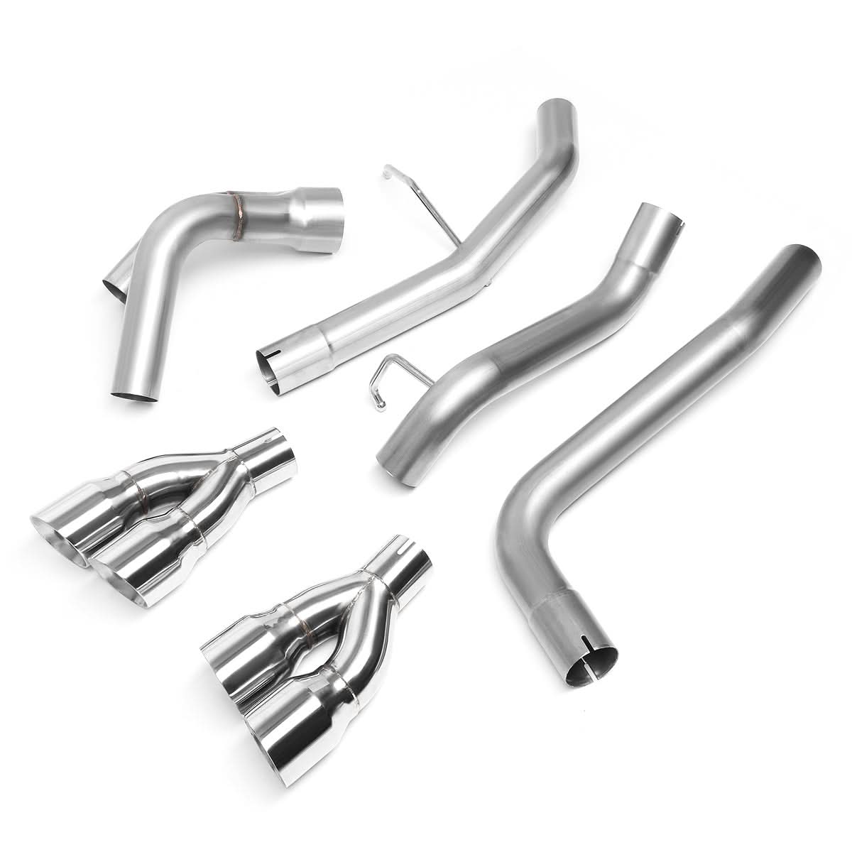 2009-2013 GMC Yukon Denali Quad Tip Axleback Exhaust Stainless Steel