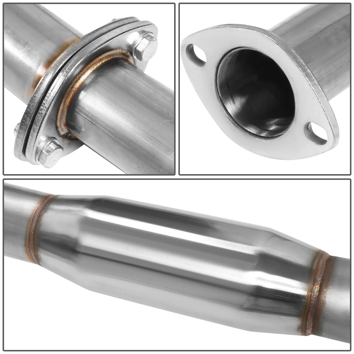02-06 Nissan Altima 2.5L Single Oval Burnt Tip Catback Exhaust Stainless Steel