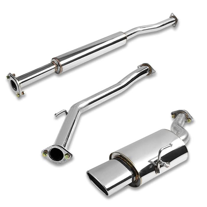 02-06 Nissan Altima 2.5L Single Oval Rolled Tip Catback Exhaust Stainless Steel