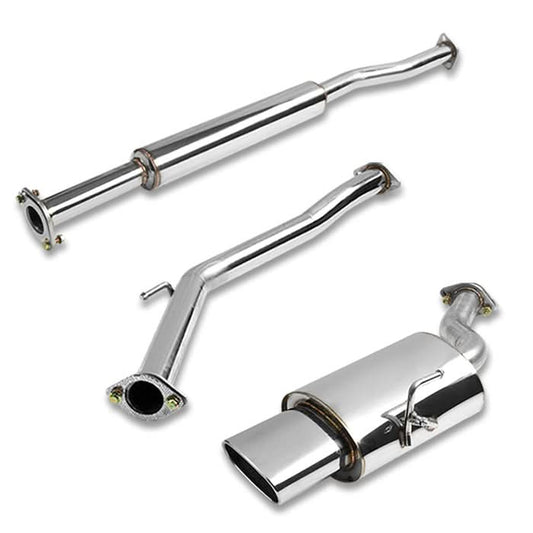 02-06 Nissan Altima 2.5L Single Oval Rolled Tip Catback Exhaust Stainless Steel