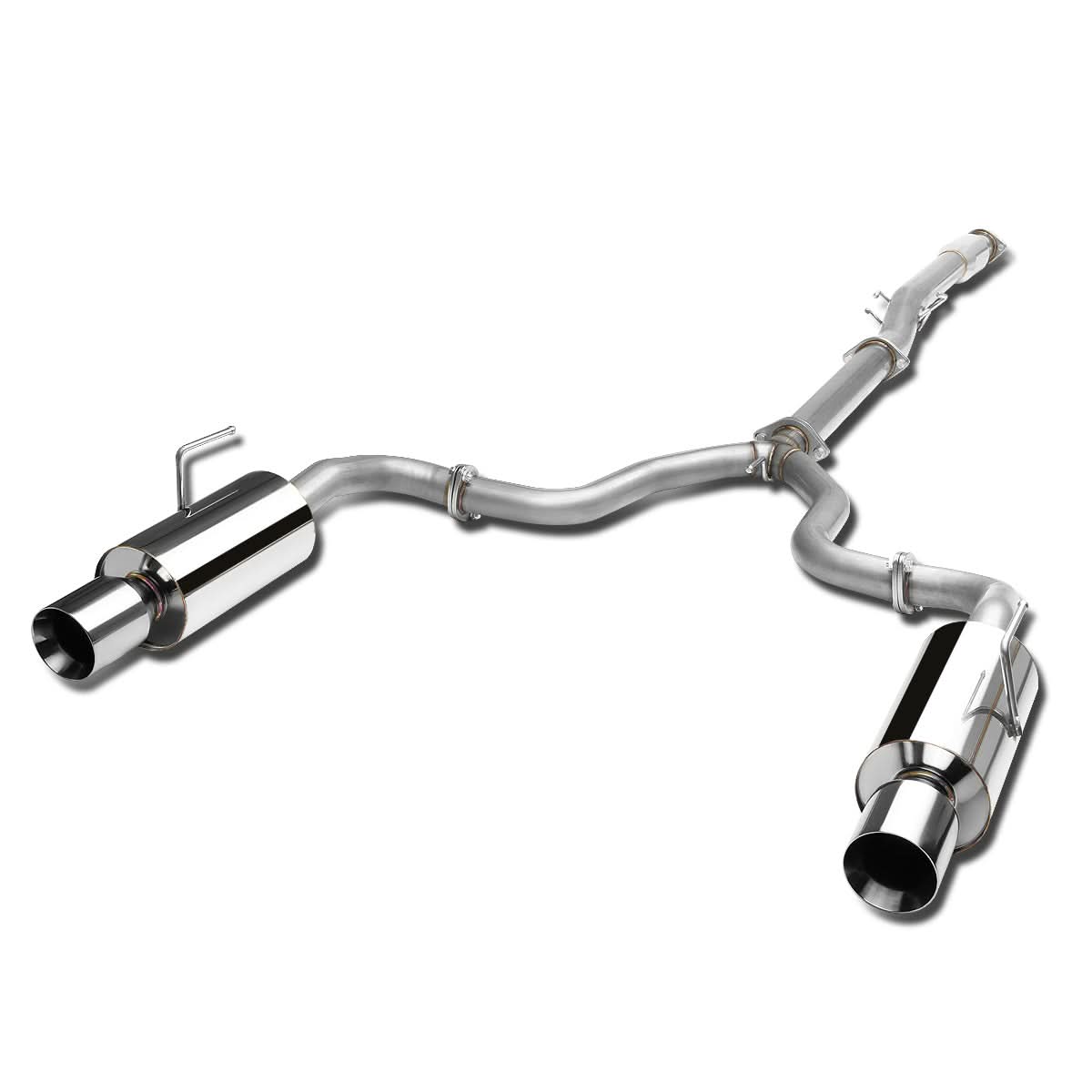 2007-2012 Nissan Altima Sedan Dual Rolled Tip Catback Exhaust - Stainless Steel