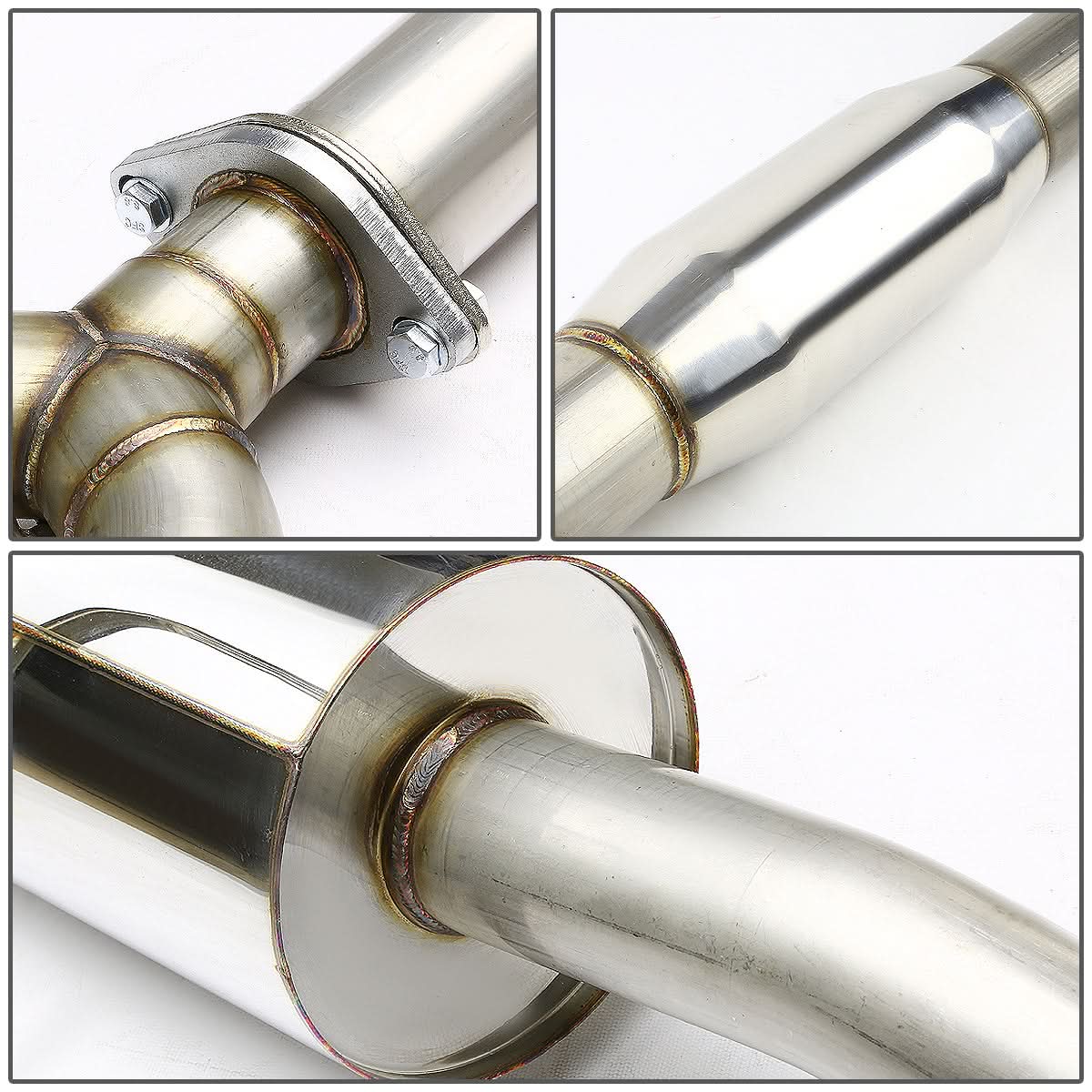 2007-2012 Nissan Altima Sedan Dual Rolled Tip Catback Exhaust - Stainless Steel
