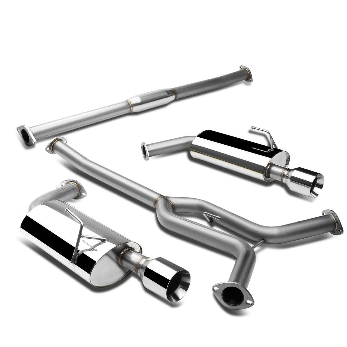 2004-2008 Nissan Maxima Dual Rolled Tip Catback Exhaust - Stainless Steel