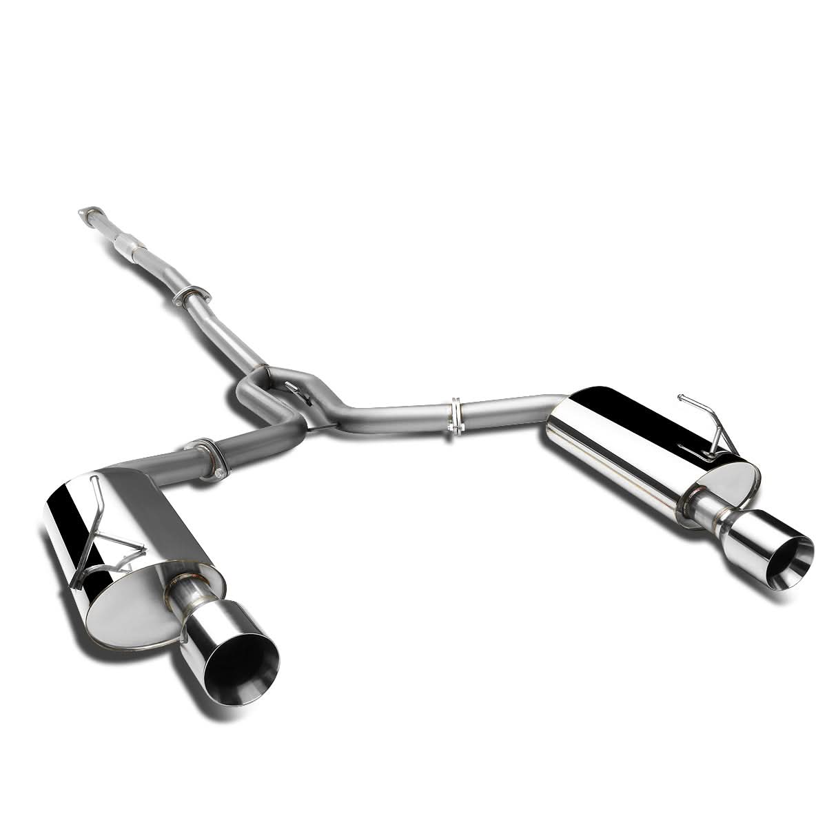 2004-2008 Nissan Maxima Dual Rolled Tip Catback Exhaust - Stainless Steel