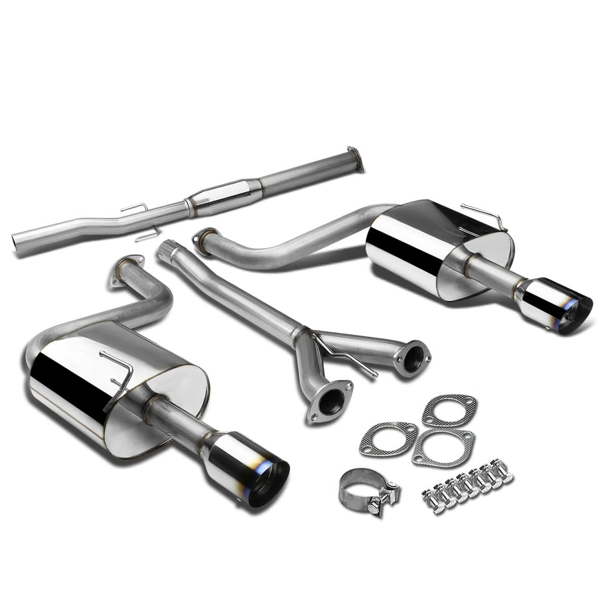 2009-2015 Nissan Maxima Catback Exhaust System Dual Burnt Tips Stainless