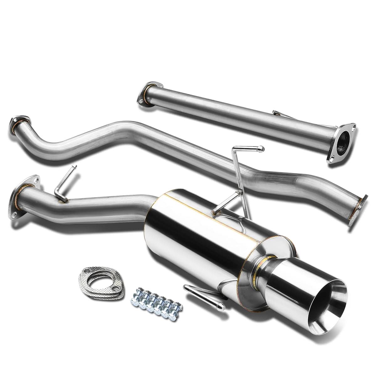 2002-2006 Nissan Sentra Catback Exhaust Single Rolled Tip Stainless Steel