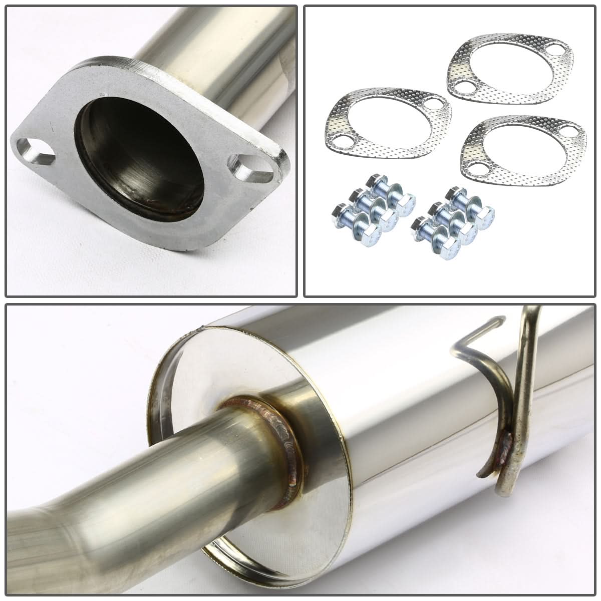 2002-2006 Nissan Sentra Catback Exhaust Single Rolled Tip Stainless Steel