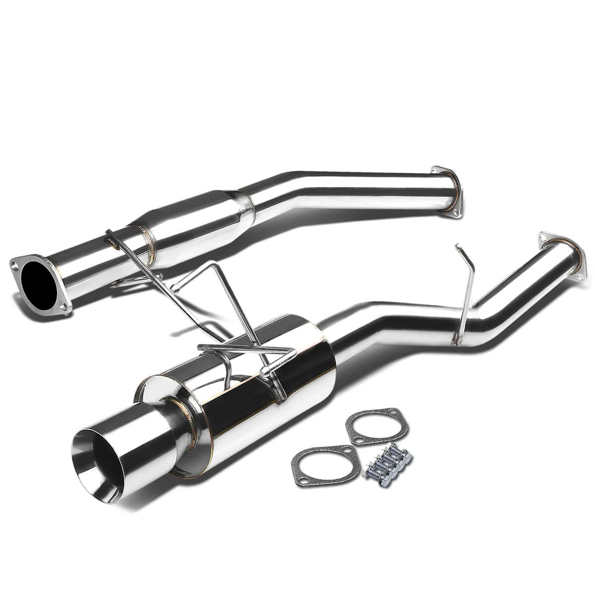 89-94 Nissan 240SX Catback Exhaust Single Rolled Tip Stainless Steel