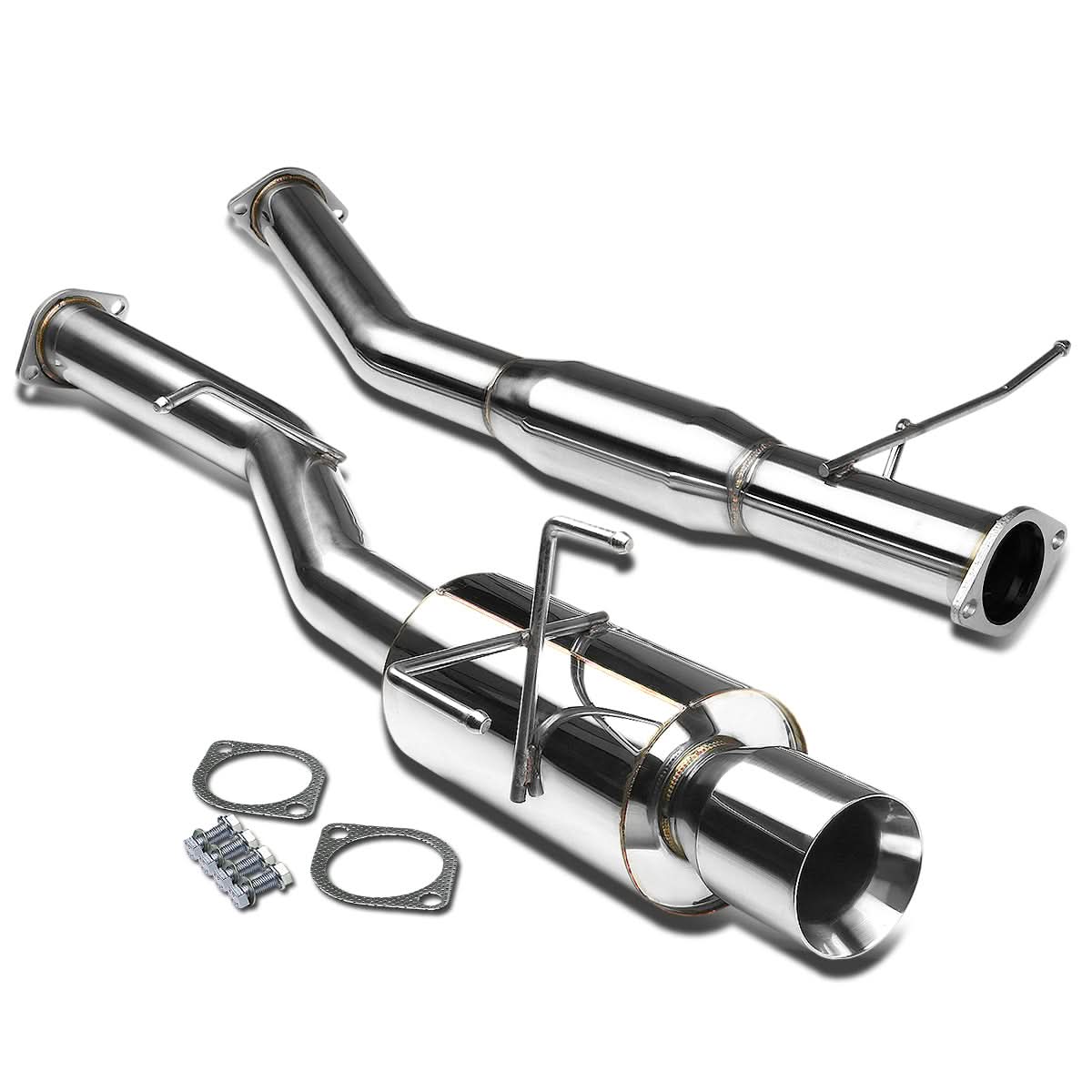 89-94 Nissan 240SX Catback Exhaust Single Rolled Tip Stainless Steel
