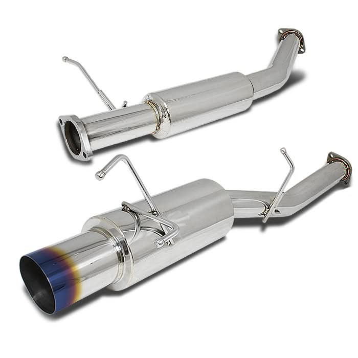 89-94 Nissan 240SX Single Burnt Tip Catback Exhaust - Stainless Steel