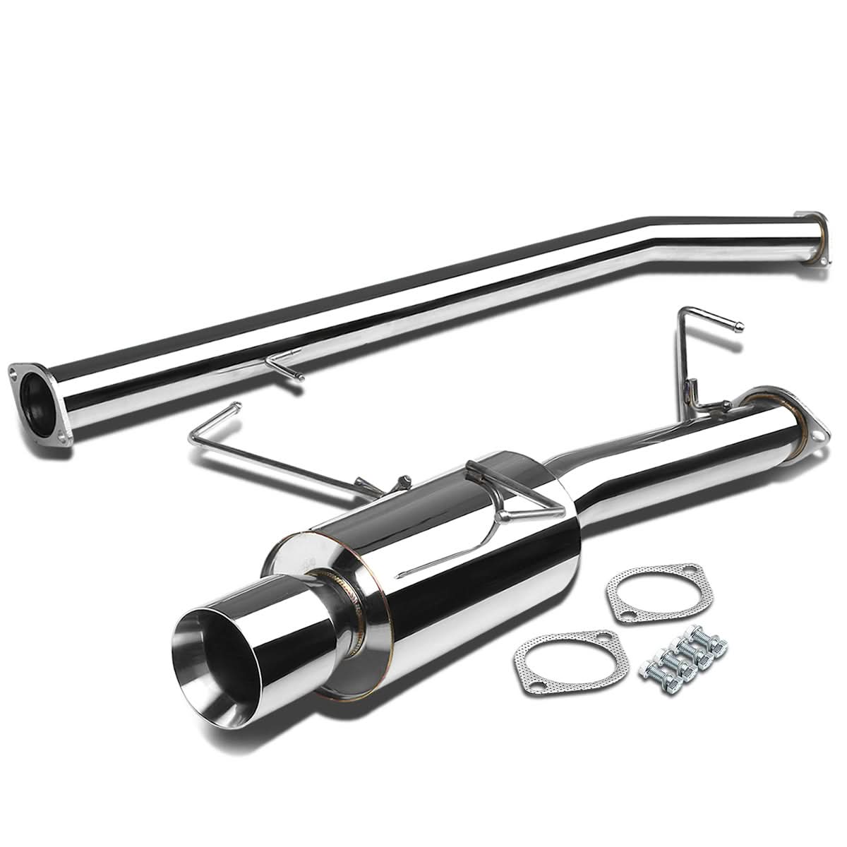 1995-1998 Nissan 240SX S16 Dual Tip Catback Exhaust - Stainless Steel