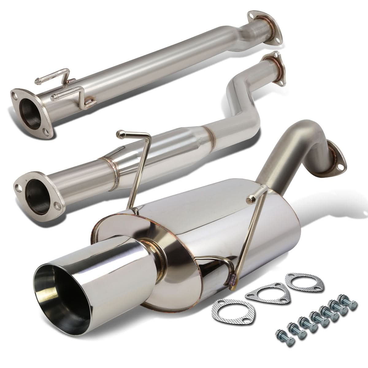 02-05 Honda Civic Si EP3 OE Style Single Tip Catback Exhaust - Stainless Steel