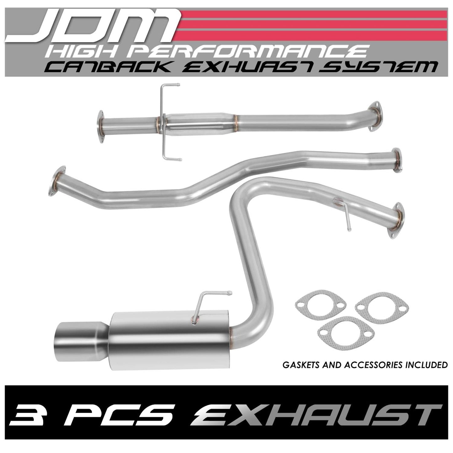 05-10 Scion tC Single Rolled Tip Catback Exhaust Stainless Steel