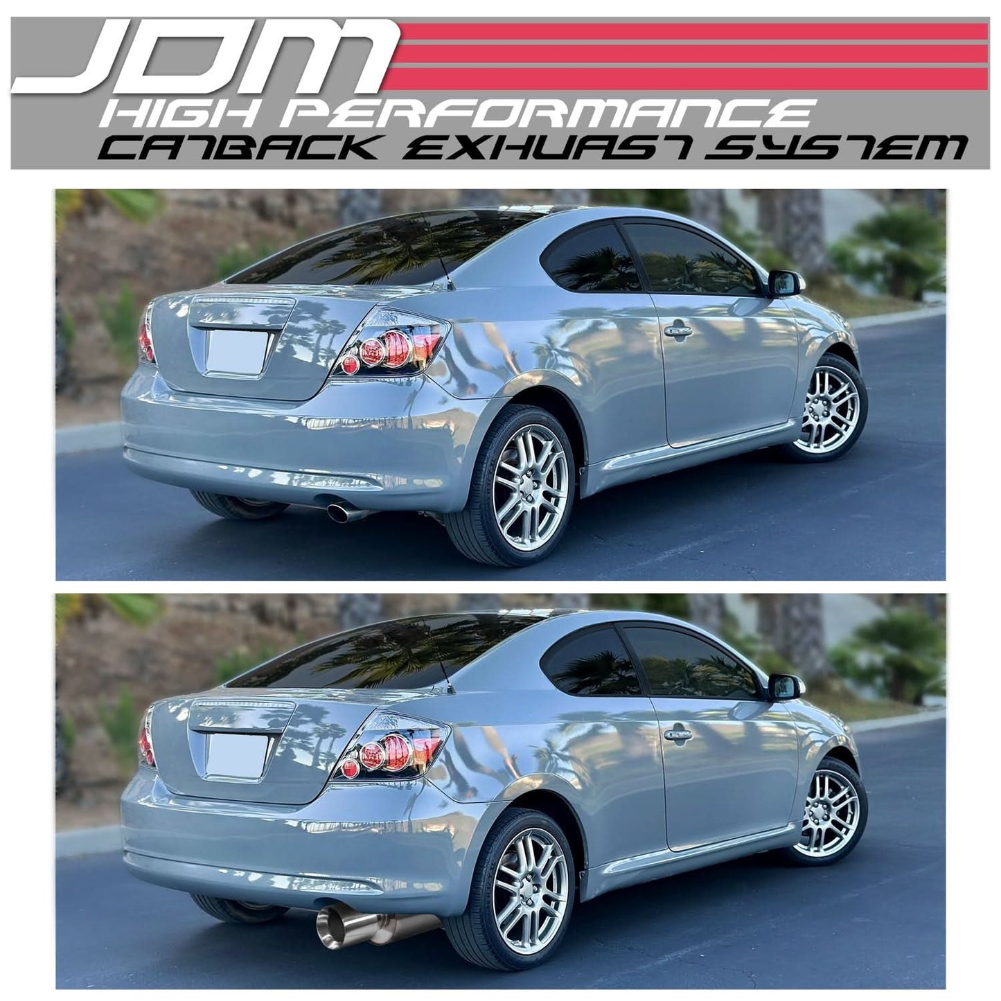 05-10 Scion tC Single Rolled Tip Catback Exhaust Stainless Steel