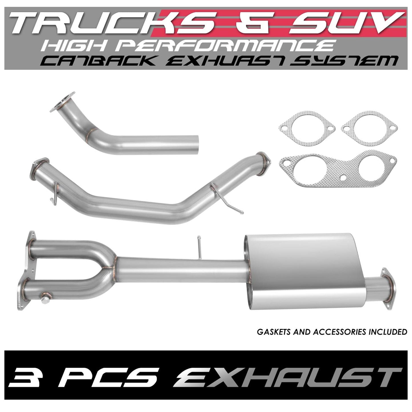 96-99 Chevrolet Tahoe Yukon 5.7L Catback Exhaust System Stainless Steel