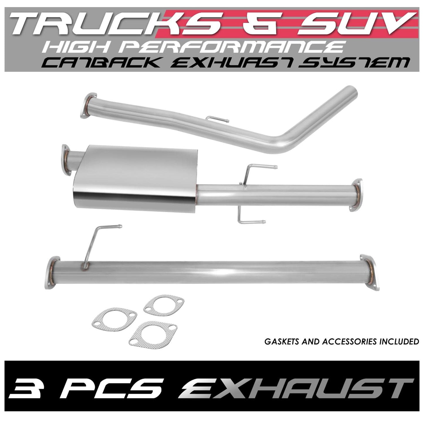 2013-2015 Toyota Tacoma Catback Exhaust Single Tip Stainless Steel