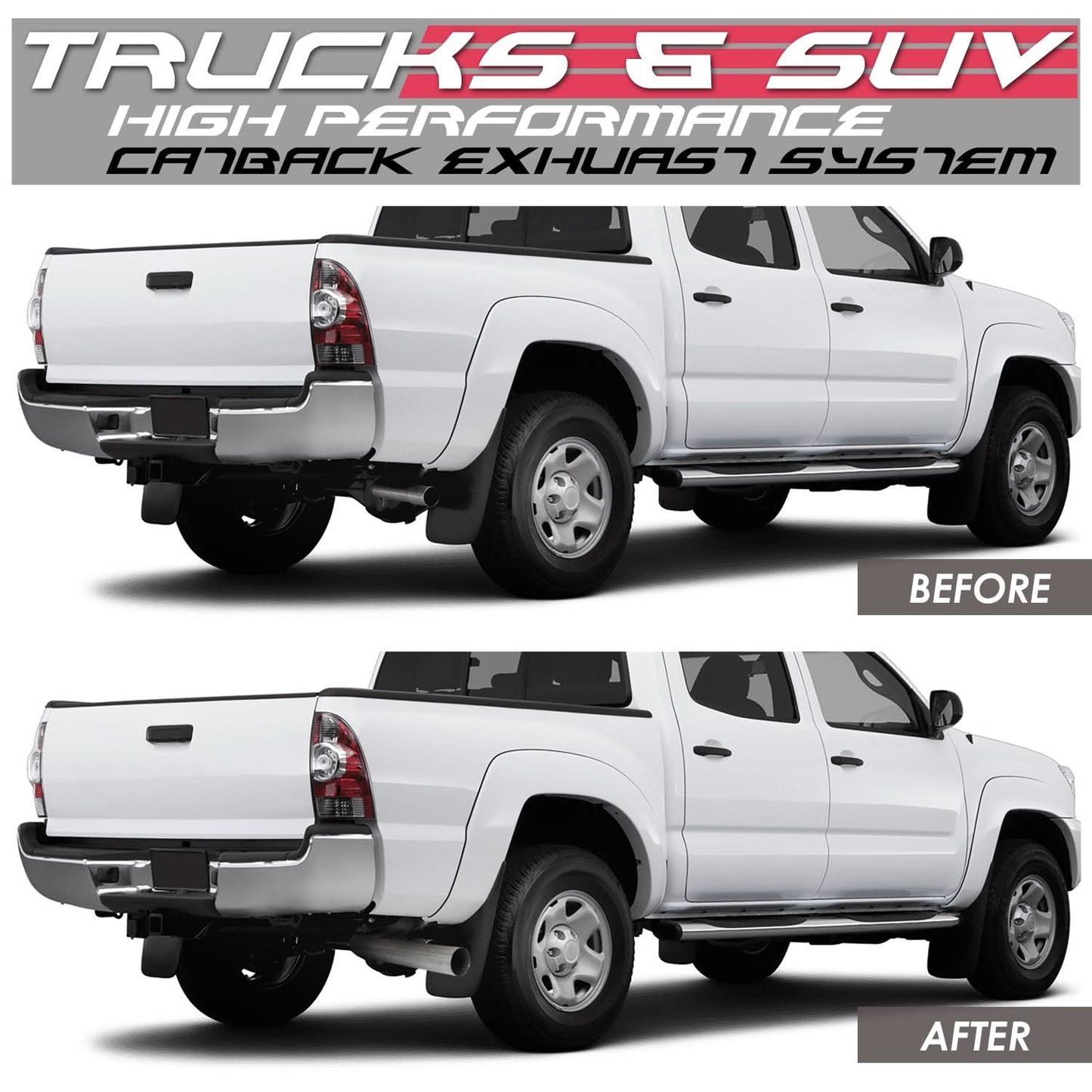 2013-2015 Toyota Tacoma Catback Exhaust Single Tip Stainless Steel