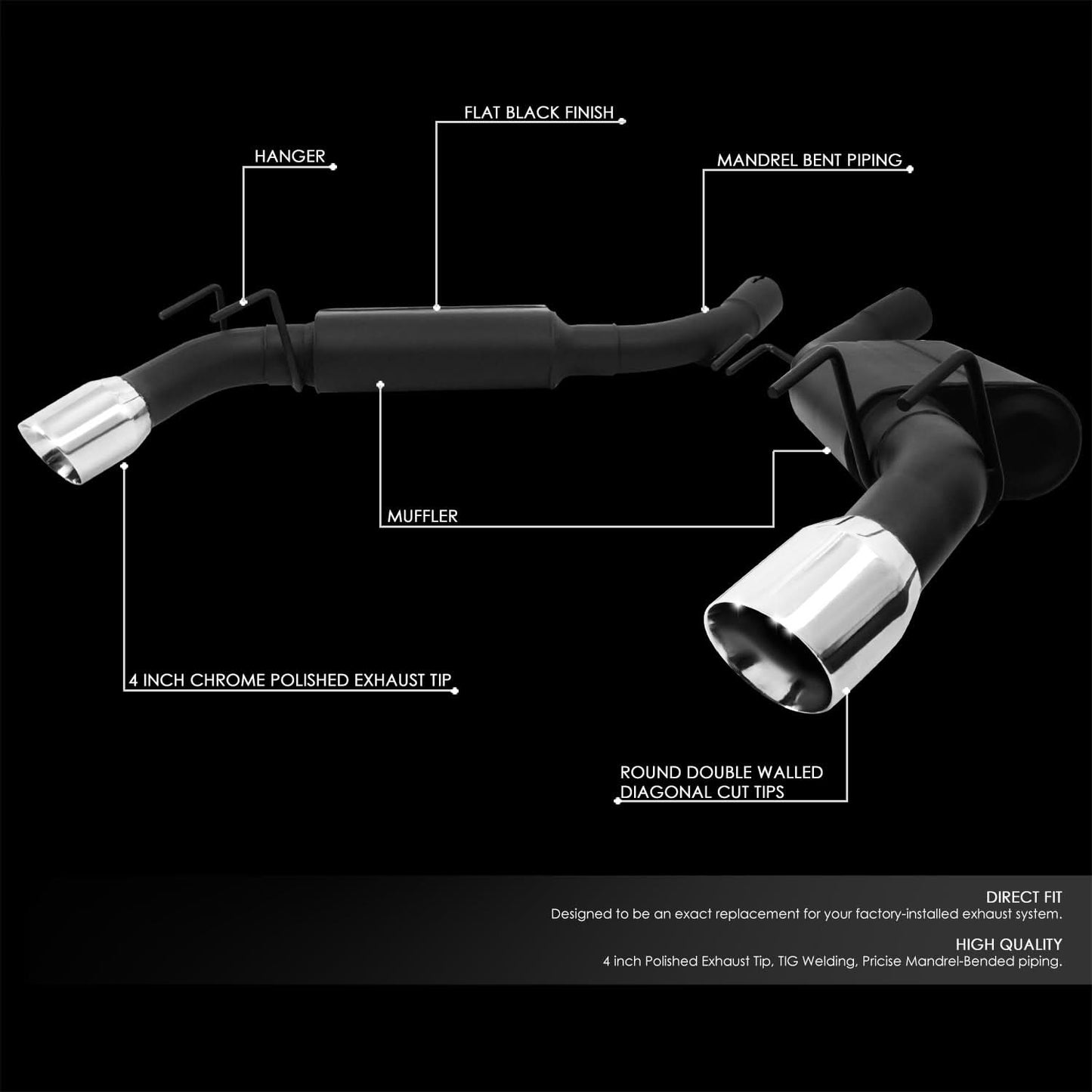 10-15 Chevrolet Camaro 6.2L Cat-Back Exhaust System Stainless Steel