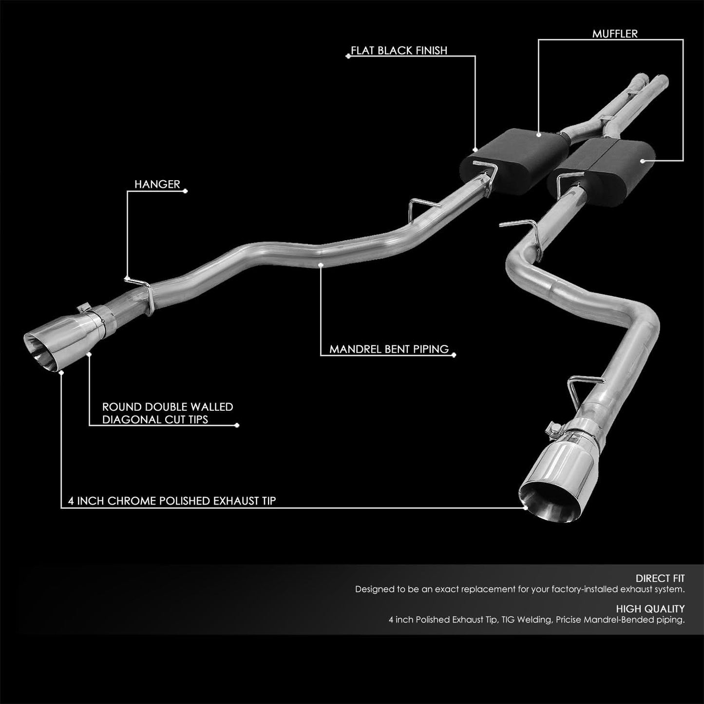 05-10 Chrysler 300/Charger/Magnum 5.7L Catback Exhaust System Stainless Steel