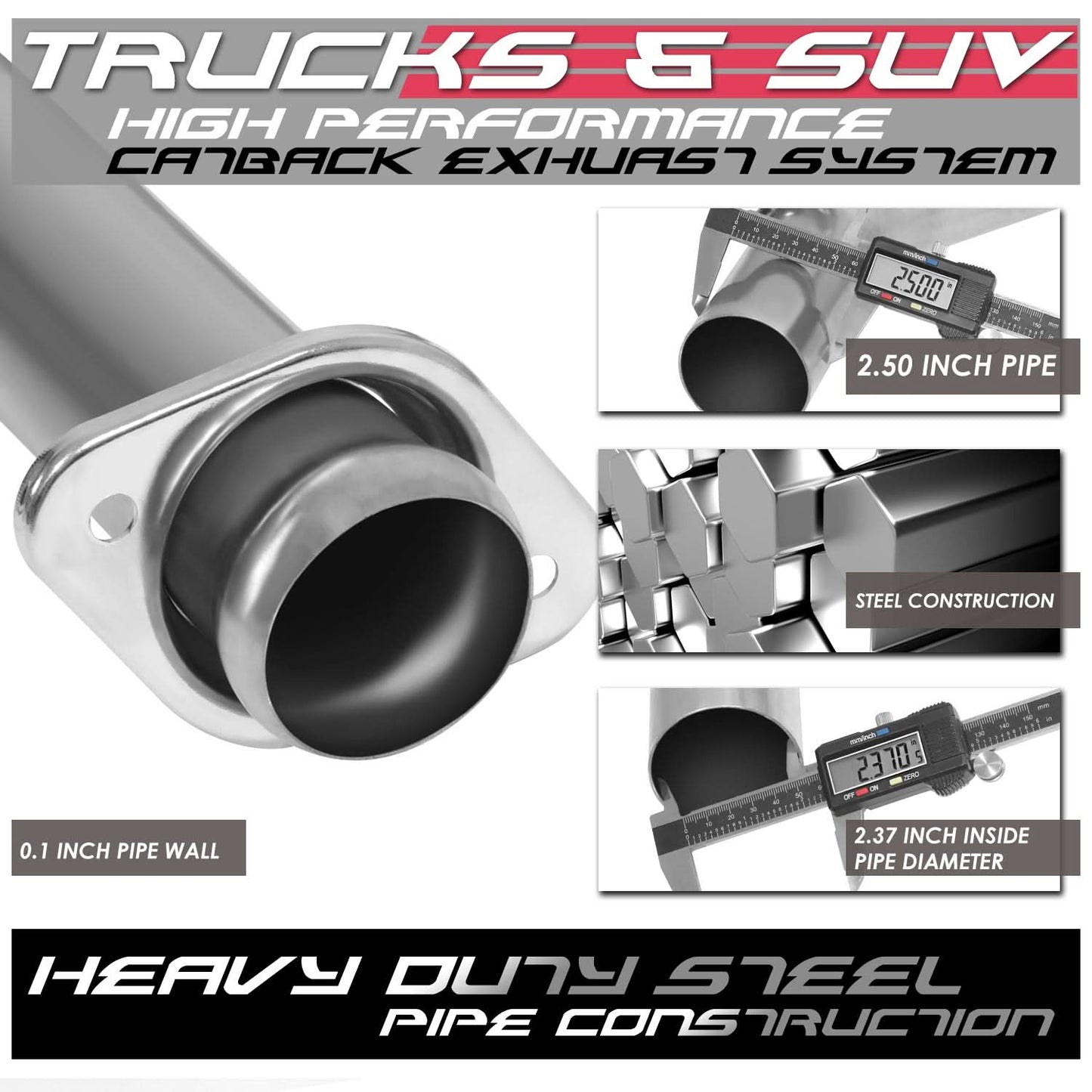 2015-2020 Ford F-150 2.7L 3.5L 5.0L Catback Exhaust System Stainless Steel