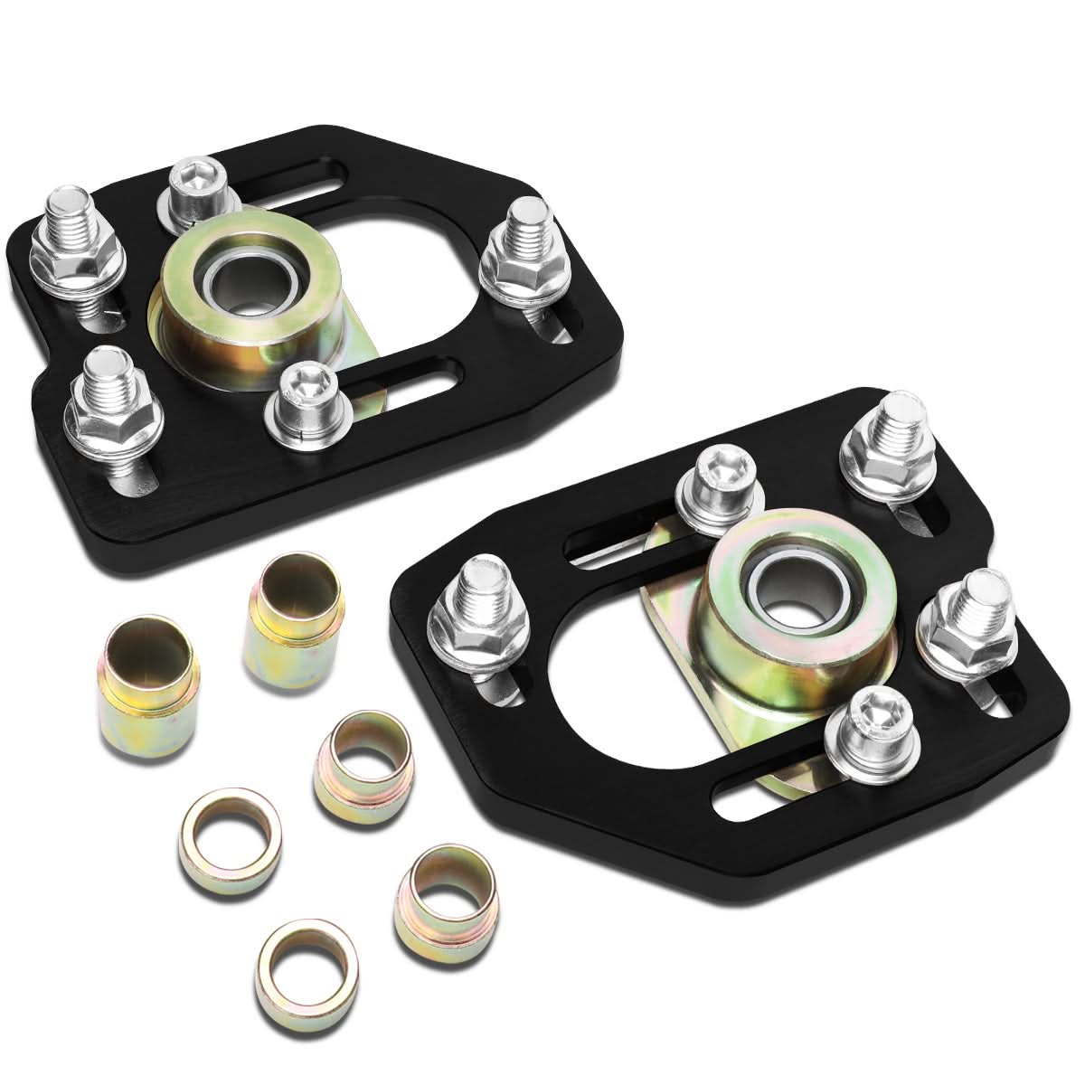 90-93 Ford Mustang Front Upper Camber Plates - Black