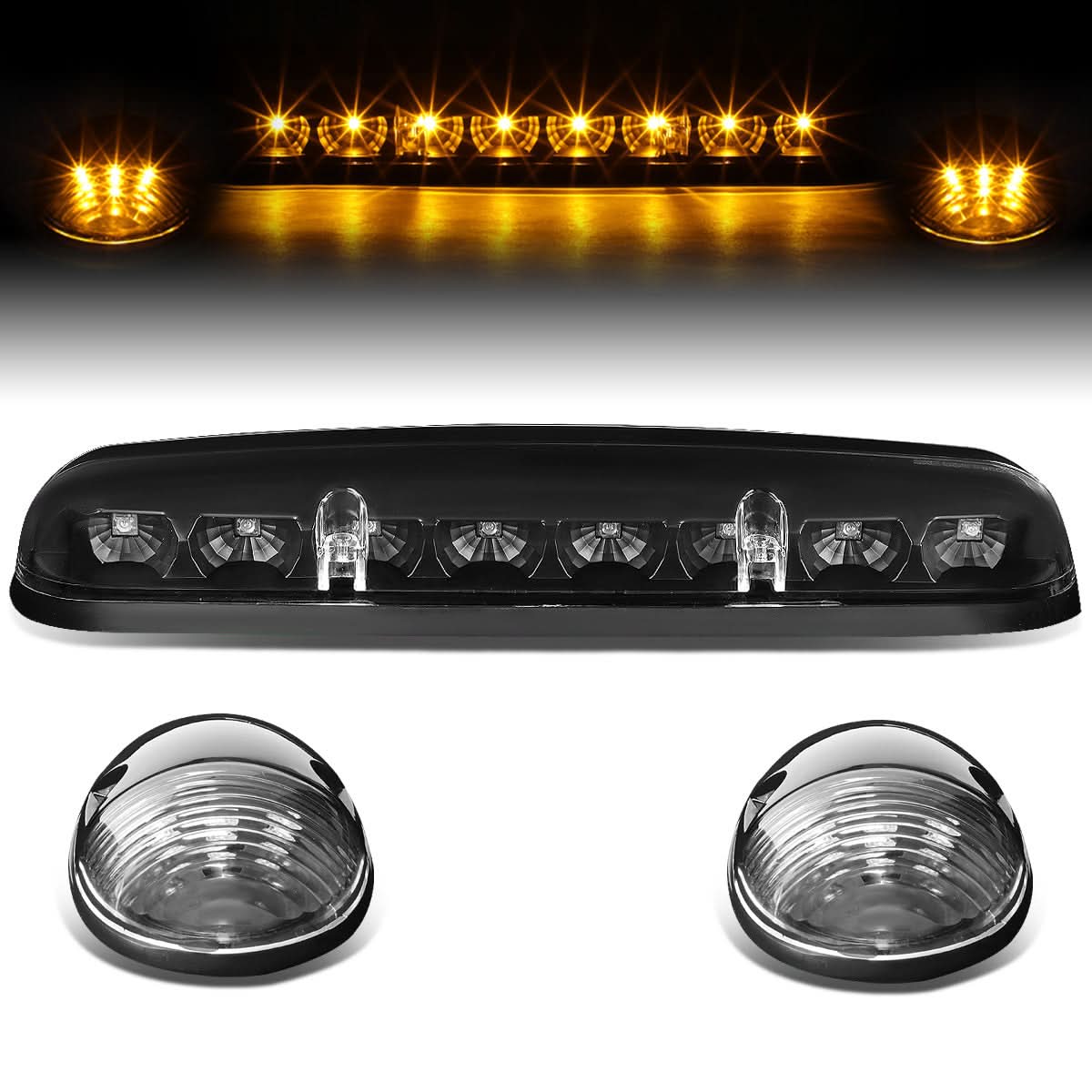 02-07 Chevy Silverado / GMC Sierra Cab Light Black Housing Amber LED