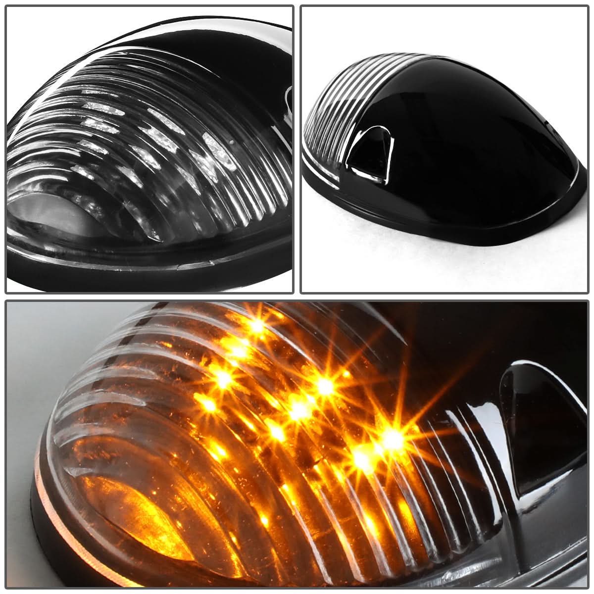 02-07 Chevy Silverado / GMC Sierra Cab Light Black Housing Amber LED