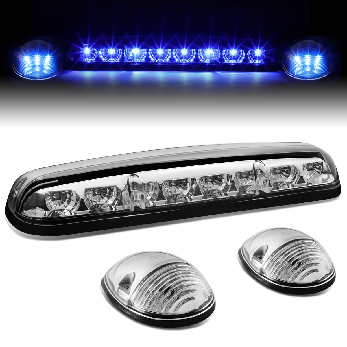 02-07 Chevrolet Silverado / GMC Sierra Chrome Housing Blue LED Cab Light