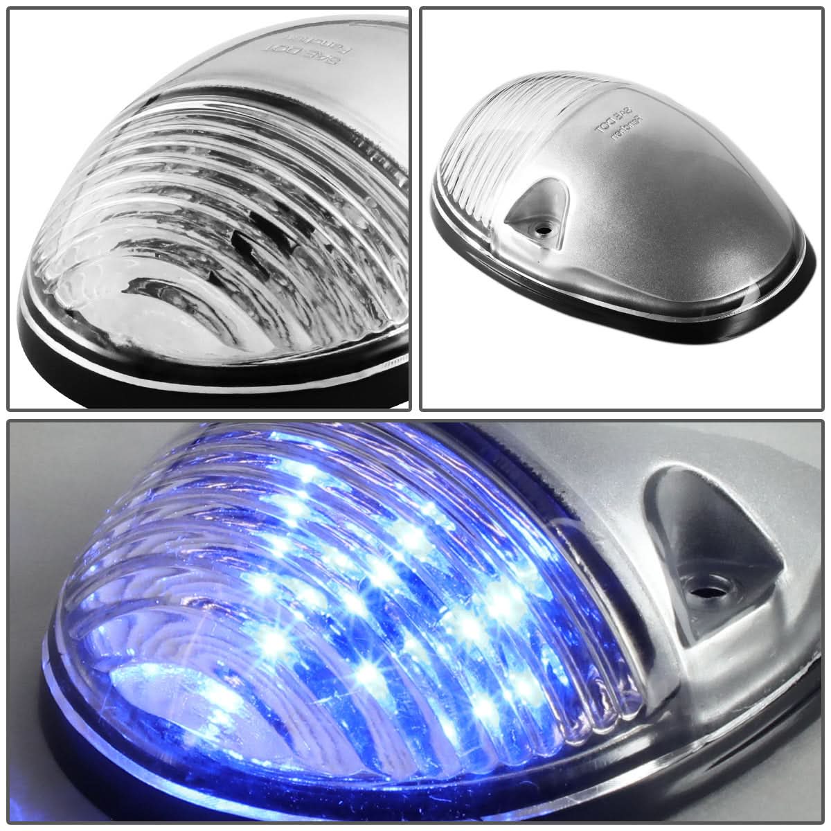 02-07 Chevrolet Silverado / GMC Sierra Chrome Housing Blue LED Cab Light