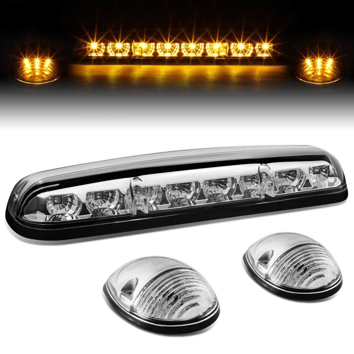 02-07 Chevrolet Silverado / GMC Sierra Chrome Housing Amber LED Cab Light