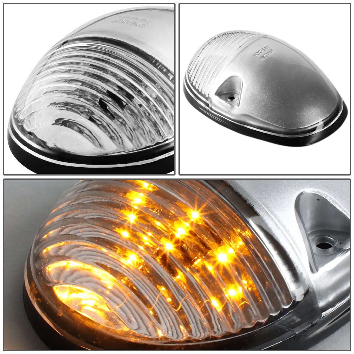 02-07 Chevrolet Silverado / GMC Sierra Chrome Housing Amber LED Cab Light