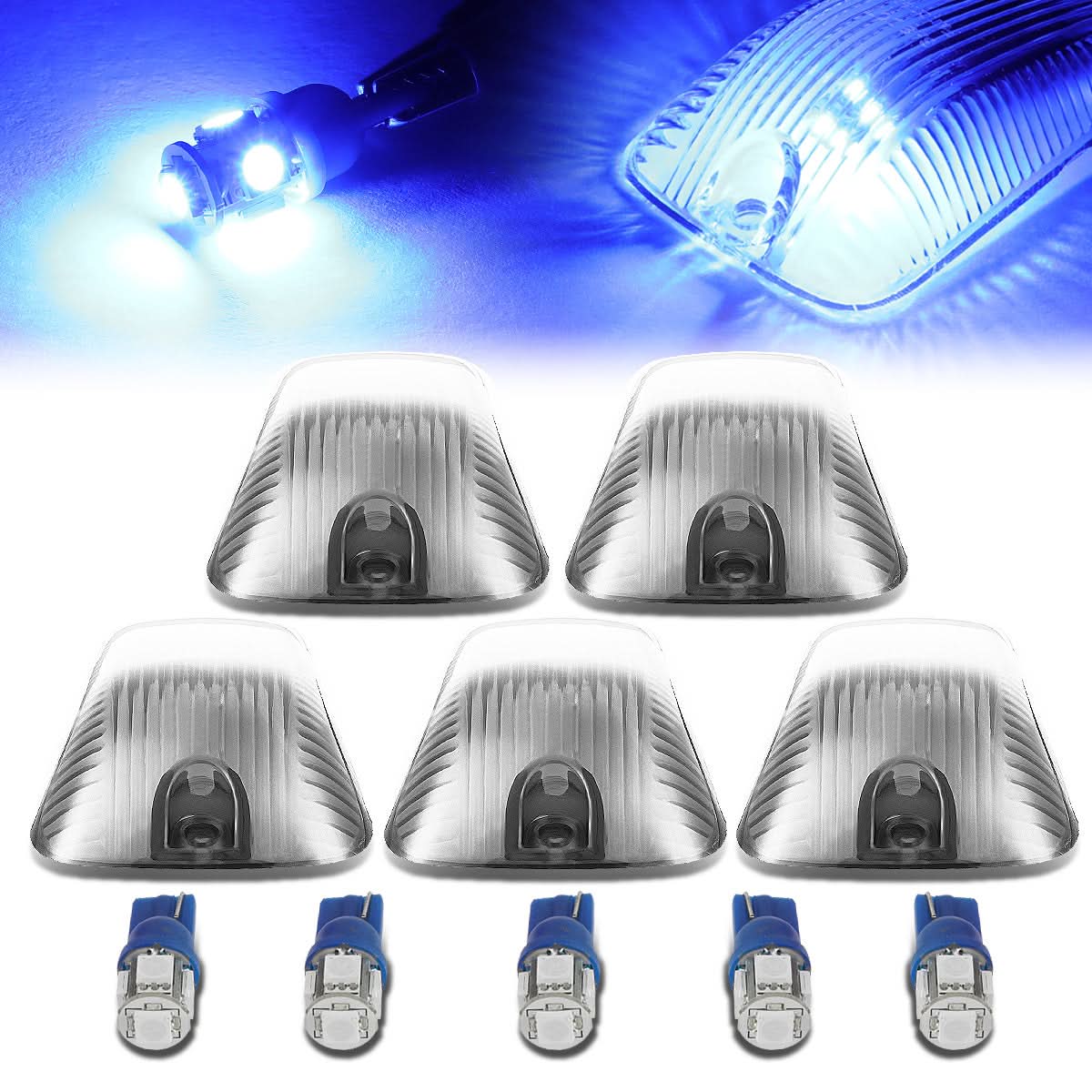 88-02 Chevrolet Silverado / GMC Sierra Chrome Housing Blue LED Cab Light