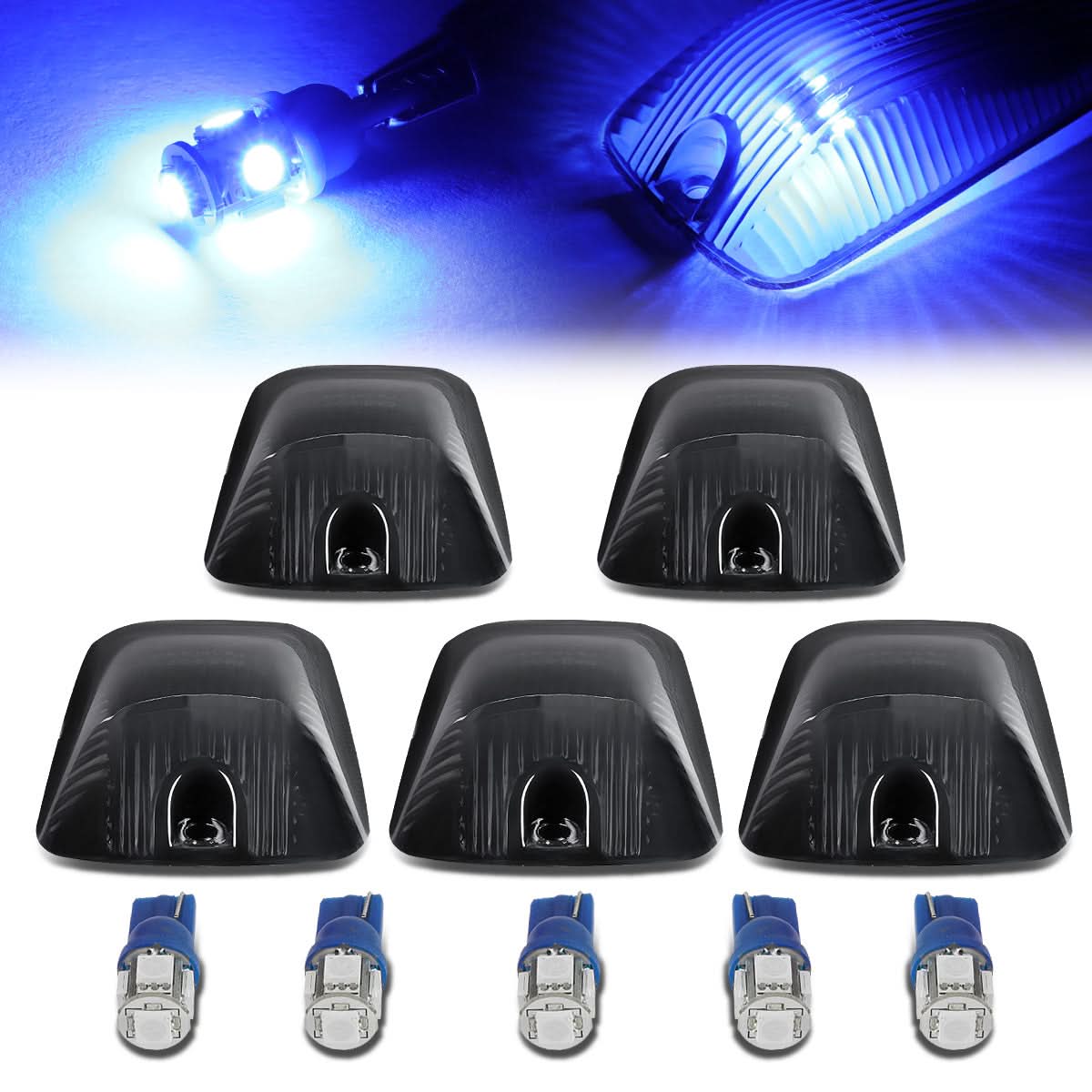 88-02 Chevrolet Silverado / GMC Sierra Smoke Housing Blue LED Cab Light