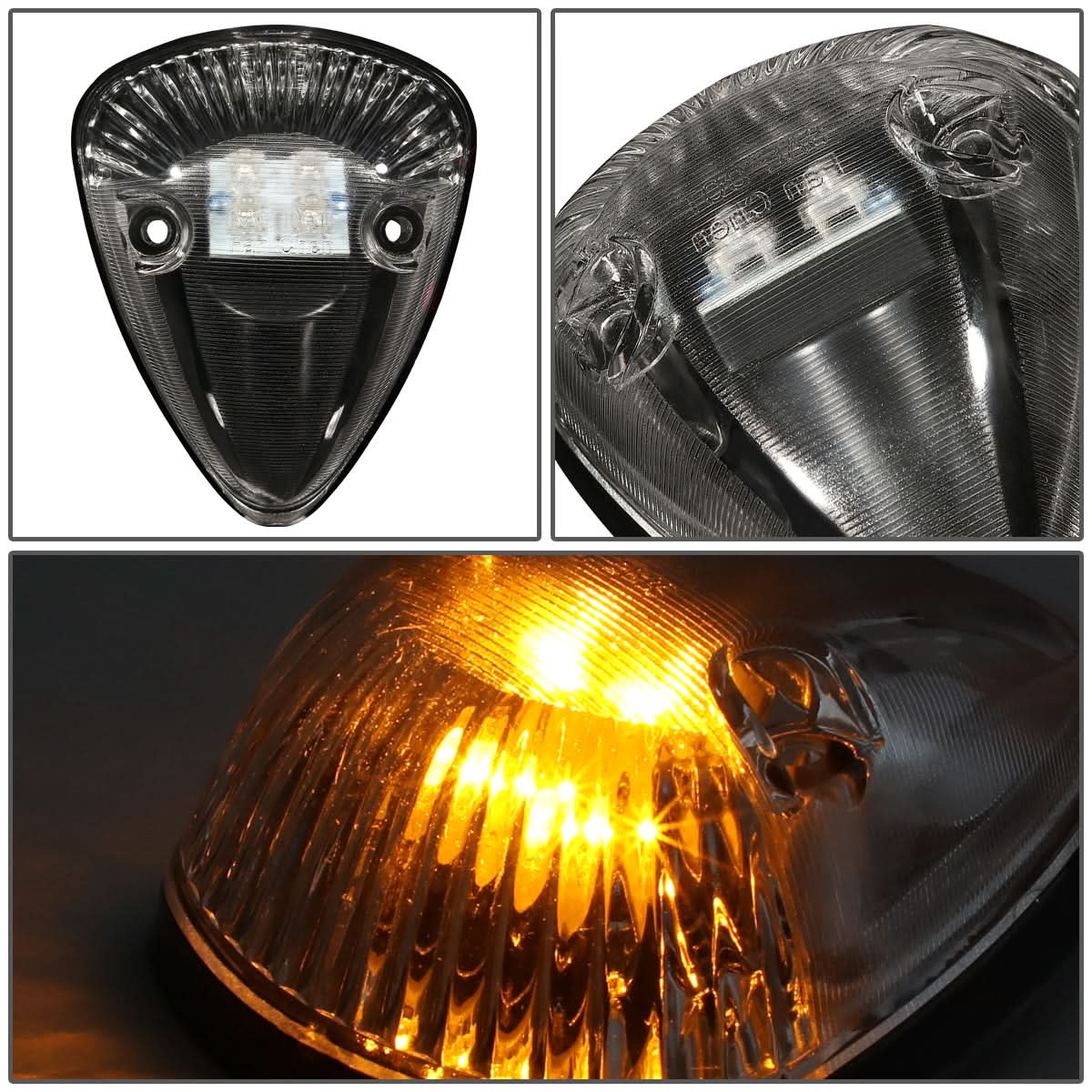 94-98 Dodge Ram 2500/3500 Cab Light - Black Housing/Amber LED
