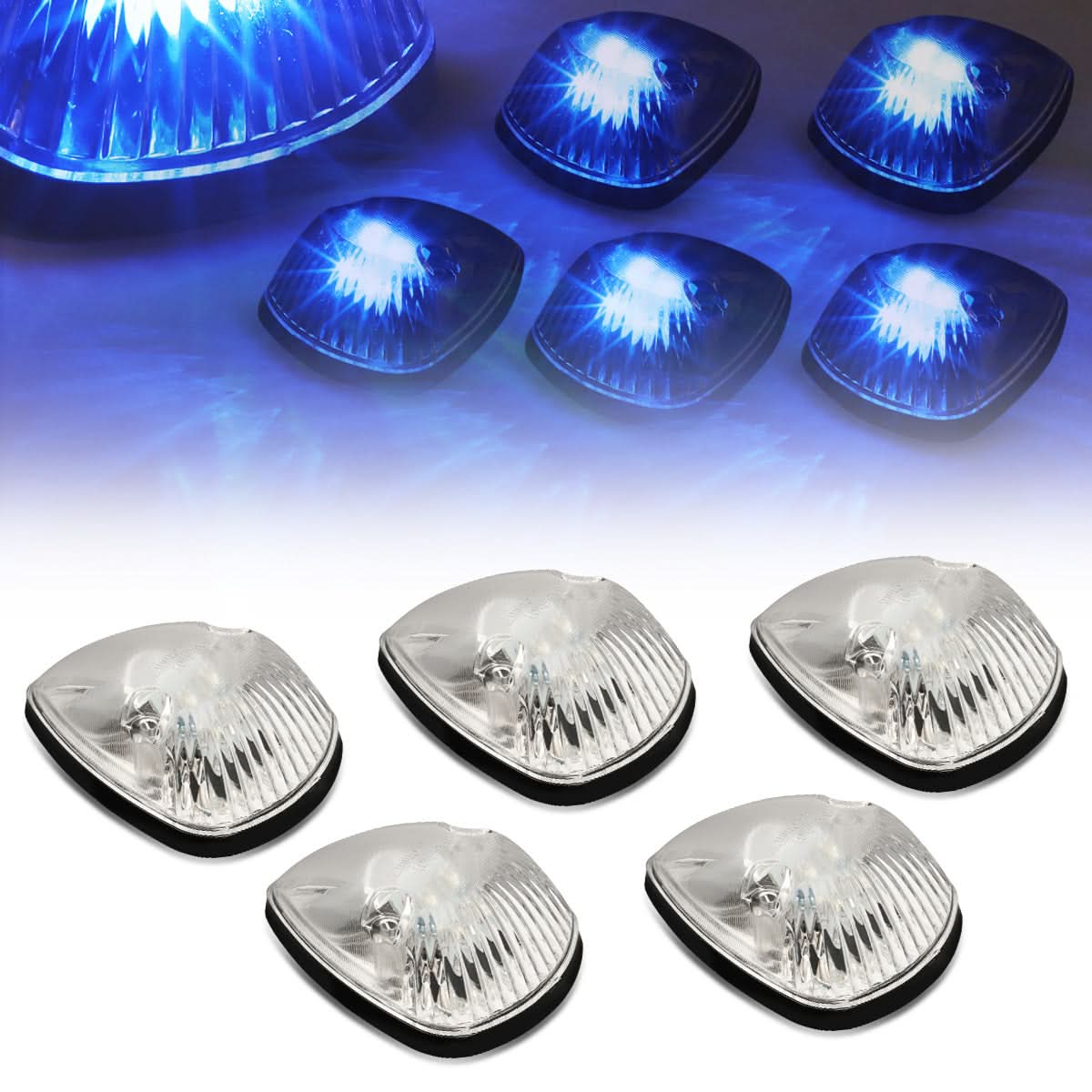 94-98 Dodge Ram 2500/3500 Cab Light Chrome Housing Blue LED